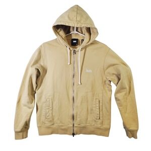 Kith Williams V Zip Up Hoodie Canvas Cream KHM030310 Script Logo Full Zip Men XS